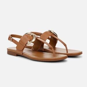 NEW Naturalizer Women's Taylor Flat Slingback Sandals Saddle Tan Leather Sz7M